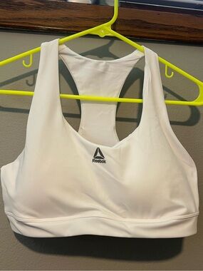 Reebok White Racerback Padded Sports Bra